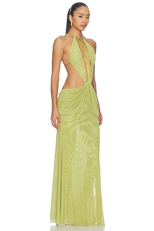 Jaded London ROBE MAXI DOS NU DRAPÉ DARLYN en Vert