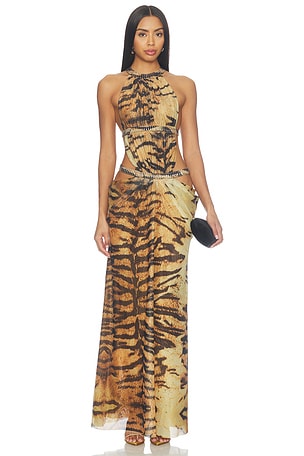 Tiger Cut-out 6am Maxi Dress Jaded London