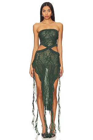 Scrunch Lace Ruffle DressJaded London$92