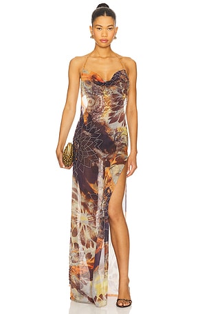 Dahlia Cowl Beaded Dress Jaded London