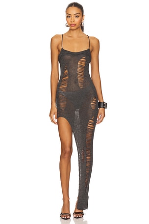 Laddered Knit Bandeau Dress Jaded London