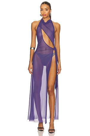 Halter Mesh Maxi Dress Jaded London