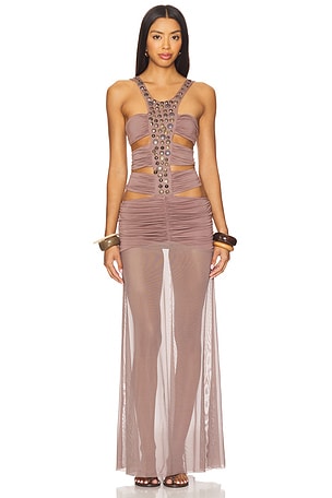 Hadassa Hand-Beaded Maxi Dress Jaded London