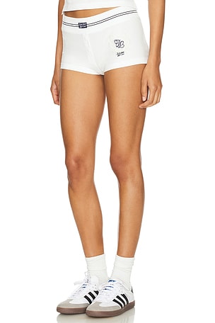 Jaded London Boxer Short With Button Detail in White