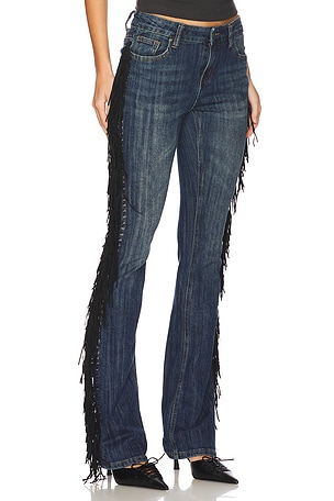 Jaded London Frenge Cooper Jeans en Dark Vert