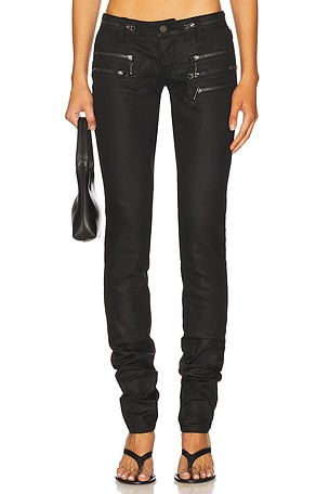 Coated Zip Skinny Jean Jaded London