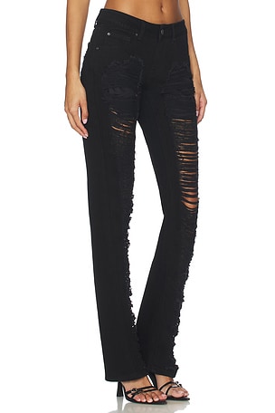 Jaded London Slashed Jean in Black