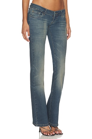 Jaded London Eden Low Rise Stretch Bootcut Jeans in Blue