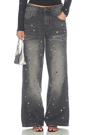 Rhinestone Studded Colossus Jeans Jaded London