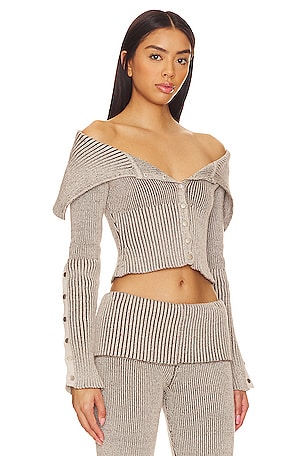 Jaded London Plated Popper Tribeca Sweater in Grey