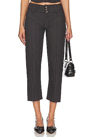 Tailored 3/4 Stripe Button Trousers Jaded London