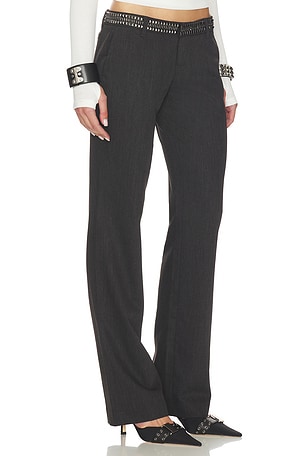 Jaded London Tailored Trouser With Waistband Detail in Black