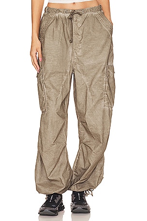 Jaded London Oil Wash Parachute Pants in Beige