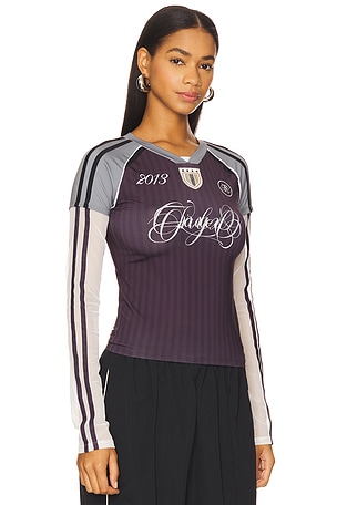 Jaded London Triple Layered Football Top in Blue