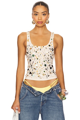 Sequin Ribbed Vest Top Jaded London