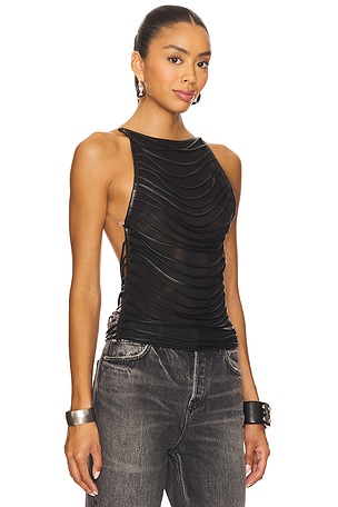 Jaded London Strings Attached Backless Top in Grey