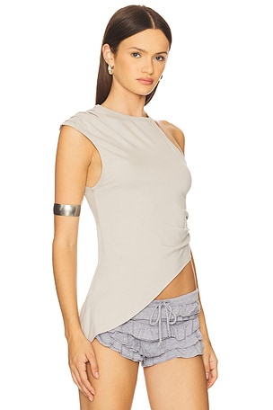 Jaded London Asymmetric Strappy Top in Grey