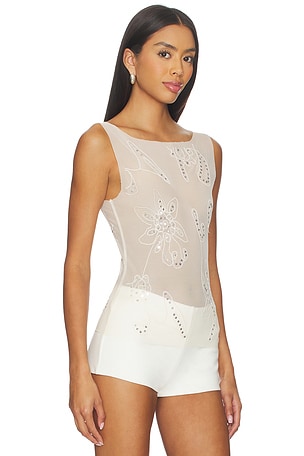 Jaded London Sequin Double Layered Tank Top in Neutral