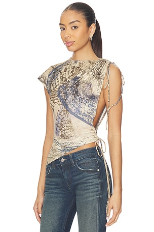 Asymmetrical Ruched Top Jaded London