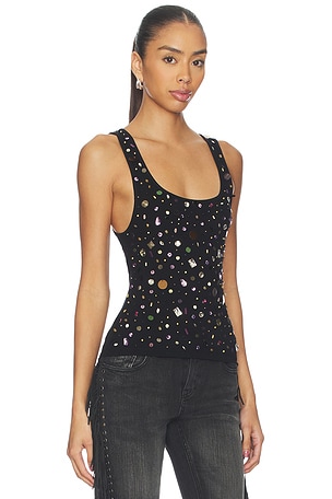 Jaded London Tank Top With Sequins And Beading in Black