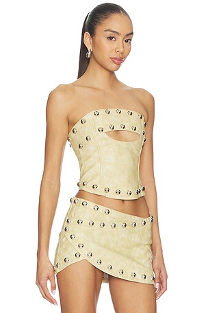 Jaded London Corset With Oversized Studs in Beige
