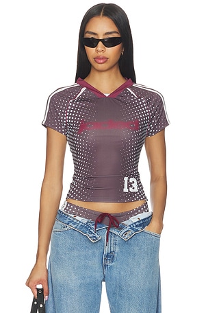 Illusion Print Football Baby Tee Jaded London