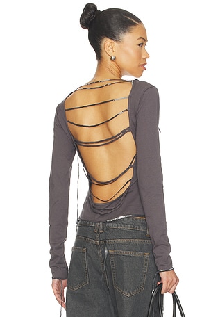 Sequin Trim V Neck Tee Jaded London