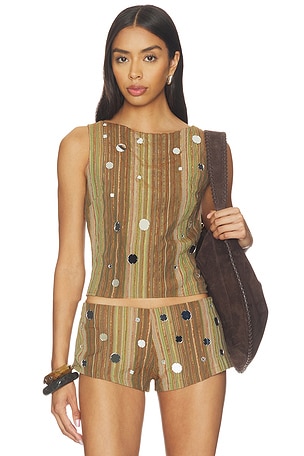 Stripe Mirror Trim Top Jaded London