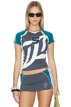 Lace Up Football Baby Tee Jaded London