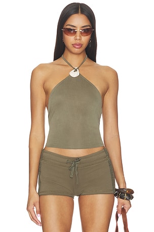 Twist Drape Halter Top Jaded London