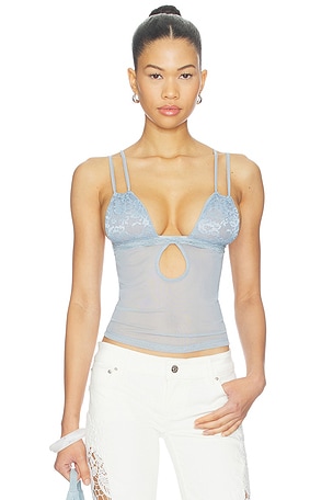 Ruched Cup Lace Cami Top Jaded London