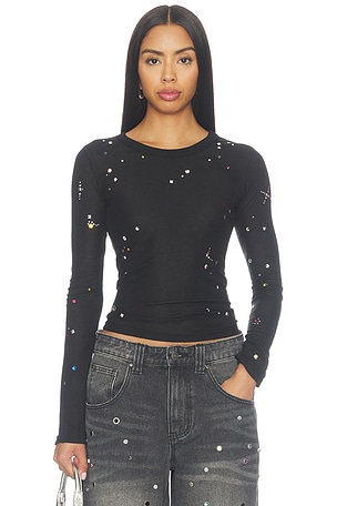 Sheer Stud Mist Top Jaded London
