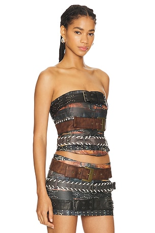 Jaded London Belt Bandeau Top in Black