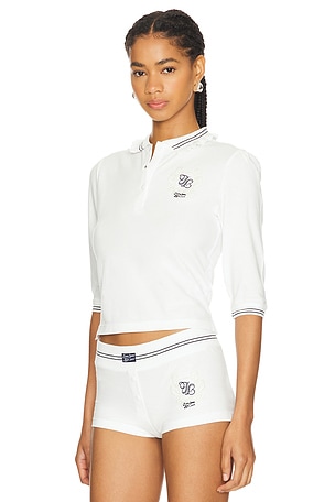 Jaded London Embroidered Polo Shirt in White