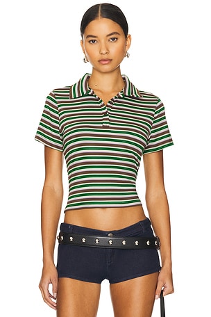 Striped Short Sleeve Polo Shirt Jaded London