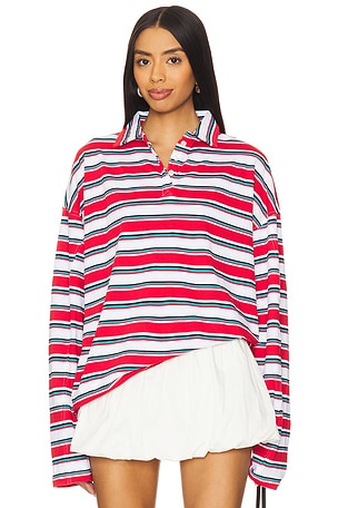 Oversized Stripe Long Sleeve Top Jaded London