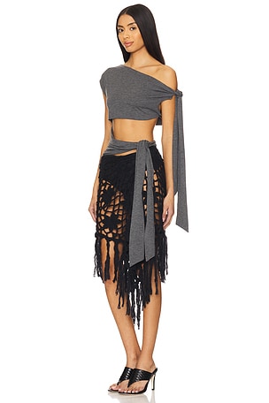 Jaded London Double Knotted Top in Grey