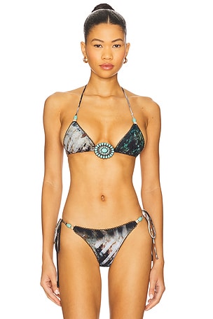 Triangle Bikini Top With Picot Trim Jaded London