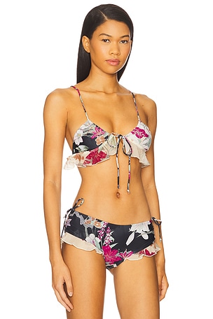 Jaded London Ruffle Bikini Top in Cream