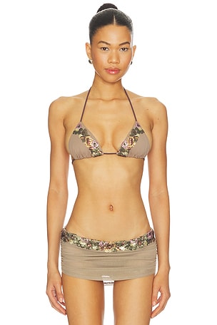 Triangle Bikini Top With Sequin Detail Jaded London