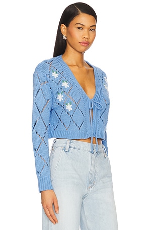 John & Jenn by Line Lucien Cropped Cardigan in Blue