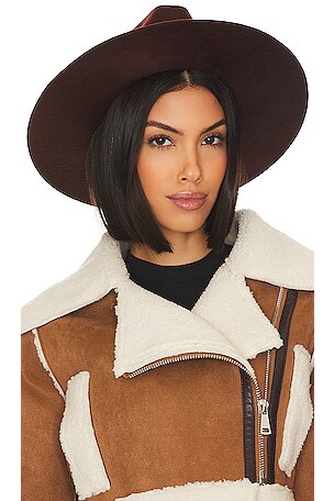 Janessa Leone Sabina Hat in Burgundy | REVOLVE