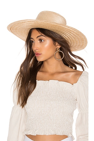 Janessa Leone Elsa Boater Hat in Natural | REVOLVE