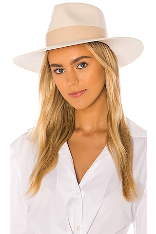 Janessa Leone Carter Hat in Off White | REVOLVE display picture 3