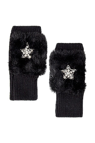 Texty Time Faux Fur Embellished Mittens jocelyn