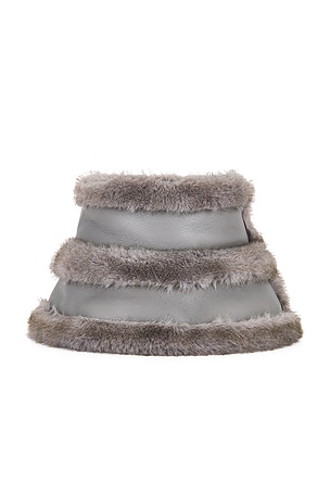 Faux Mink & Leather Bucket Hat jocelyn