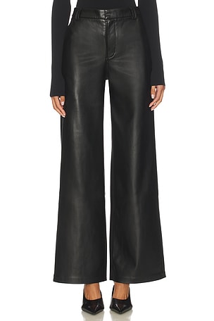 The Mia Vegan Leather Trouser in Black Joe's Jeans