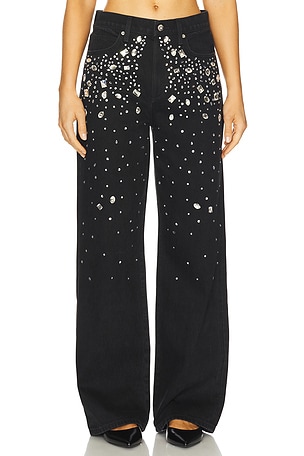 The Harlowe Stone Embellished Wide Leg Jeans Joe's Jeans