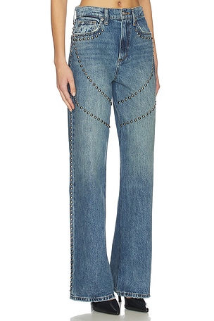 Joe's Jeans The Harlowe Studded Wide Leg Jeans in Blue