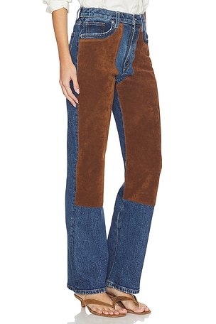 Joe's Jeans X WeWoreWhat The Jami Chap Jean in Blue,Cognac